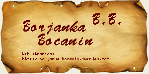 Borjanka Boćanin vizit kartica